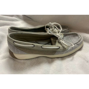 Sperry  Women Top Slider Slip On  Sz 8.5 M Blue Tan White STS95053